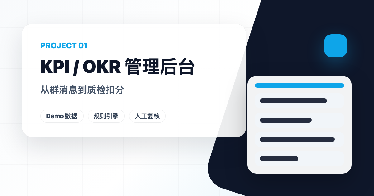 门店 KPI/OKR 看板项目拆解封面